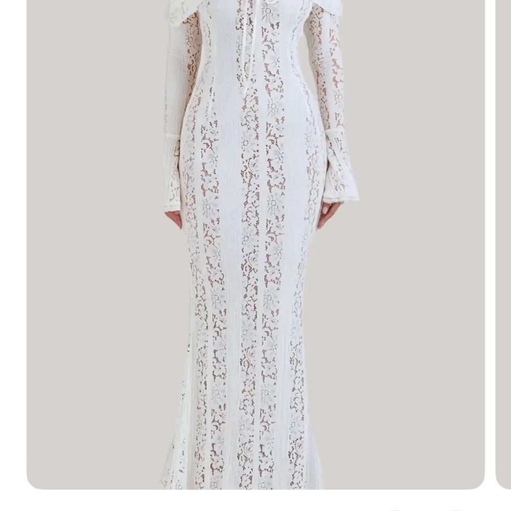 Elegant White Lace Maxi Dress